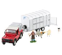 Britains 1:32 Sheep Farmer Playset - Includes Land Rover 90 and Trailer, Farmer, Sheep and Sheepdog - Collectable Farm Toy - Suitable From 3 years