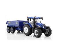 Britains New Holland T6 Tractor With Trailer Playset, Collectable Tractor Toy, Tractor Toys Compatible With 1:32 Scale Farm Animals And Toys, Suitable For Collectors And Children From 3 Years