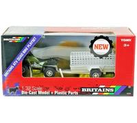 Britains Quad ATV Bike Playset 43358 - 1:32 Scale Die-Cast Quad with Trailer, Green