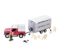 Britains 1:32 Sheep Farmer Playset - Includes Land Rover 90 and Trailer, Farmer, Sheep and Sheepdog - Collectable Farm Toy - Suitable From 3 years