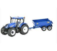 Britains New Holland T6 Tractor With Trailer Playset, Collectable Tractor Toy, Tractor Toys Compatible With 1:32 Scale Farm Animals And Toys, Suitable For Collectors And Children From 3 Years