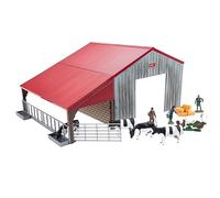 Britains Farm Building Playset - Includes Building, Farming Family and Farm Animals Figures, Hay Bales - Suitable for Ages 3+ Years