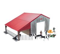 Britains Farm Building Playset - Includes Building, Farming Family and Farm Animals Figures, Hay Bales - Suitable for Ages 3+ Years