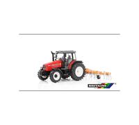 Britians Hertitage Tractor Playset Toy, Massey Ferguson Tractor 6S.180 with Classic Fold Cultivator, Compatible with 1:32 Scale Farm Toys, Suitable for Collectors & Children from 3 Years