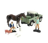Britains Land Rover Vet Playset - 24 pieces Including 1:32 Scale Toy Land Rover, Vet and Farm Animal Figures, and Veterinary Tools - Suitable for Ages 3+ Years