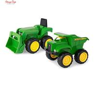 John Deere 35874 Dump Truck & Tractor, 2 Pack