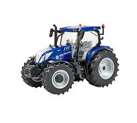 New Holland T6.180 Blue Power Tractor Toy, Farm Toys for Children, New Holland Tractor Toy Compatible with 1:32 Scale Farm Animals and Toys, Suitable for Collectors & Children from 3 Years