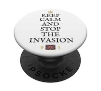 BRITAINS PATRIOTS BRITISH PRIDE SUPPORTER KEEP CALM INVASION PopSockets Adhesive PopGrip