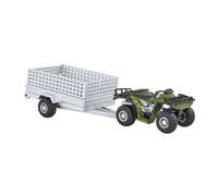 Britains Quad ATV Bike Playset 43358 - 1:32 Scale Die-Cast Quad with Trailer, Green