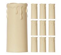 Britalia 10 Pack Cream Candle Drip Sleeve Tubes | Diameter 34mm x Height 80mm | Thermoplastic | Molten Wax Vintage Effect | Fits Most Lampholders