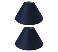 Britalia 2 Pack - Navy Blue 10" Cotton Coolie Vintage Lampshade with Reversible Gimble & Shade Reducing Ring to Fit All Types of Lampholders - Taped Edges - Hard Lined - Sold in Pairs