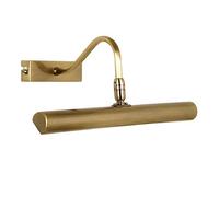 Britalia Antique Brass Vintage Retro Picture & Mirror Light | Adjustable Head | 285mm Width | Rectangular Back Plate | 2 x G9 Lamps Required (Not Included)