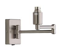 Britalia Antique Chrome Traditional Retro Switched Double Swing Arm Wall Reading Light Bracket | Discreet On Off Rocker Switch Operated | 1 x BC Lamp Bulb Required | Bedside - Living Room