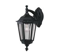 Britalia Black Outdoor Traditional Down Lantern Coach Wall Light - 44cm Height - 1 x E27 ES Large Edison Screw Light Bulb Required (Not Included) | Suitable for Standard or Smart LED Lamps