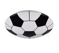 Britalia Black & White LED Modern Polycarbonate Round Flush Football Wall & Ceiling Light | 36cm Diameter | 12W SMD | 1000 Lumens | 3000k Warm White | Soccer Kids | Childrens | Fans