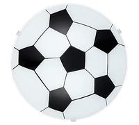 Britalia Black & White Modern Glass Round Flush Football Wall & Ceiling Light | 24.5cm Diameter | 1 x E27 ES Lamp Bulb Required (Not Included) | Soccer Kids | Childrens | Fans