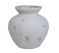 Britalia BR19502 White Stone Effect Vintage Ceramic Vase and Plant Pot - 30cm Height
