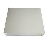 Britalia Cream Linen Rectangular Lampshade, 38 x 30 x 24 cm, White Inner, Vintage Tapered Design