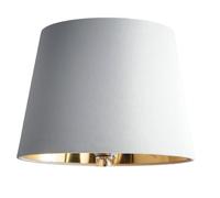 Britalia Cream Velvet Drum Lampshade, 25cm, Gold Inner, Modern Tapered Design