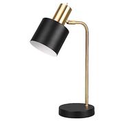 Britalia Matt Black & Gold Vintage Metal Adjustable Table Desk Lamp with Cylinder Shade | 43cm Height | 1 x SES E14 Lamp Bulb Required | UK Approved | Toggle Switch On Head
