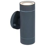 Britalia Matt Black Textured Outdoor Modern Up & Down Cylindrical Wall Light | IP44 Rated | 16cm Height | 2 x GU10 Lamps Required | Garden - Patio - Driveway | UK Approved | Stainless Steel