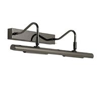 Britalia Mirror Black Chrome Vintage Retro Double Arm Picture & Mirror Light | Adjustable Head | 492mm Width | Toggle Switch Operated | 4 x G9 Lamps Required (Not Included)