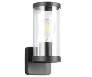 Britalia Outdoor Wall Lamp, 23cm, Matt Black, Metal and Glass, Modern, Exterior Use