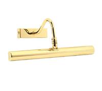 Britalia Polished Brass Vintage Retro Picture & Mirror Light | Adjustable Head | 285mm Width | Rectangular Back Plate | 2 x G9 Lamps Required (Not Included)