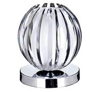 Britalia Polished Chrome & Clear Acrylic Leaf Vintage Retro Touch Table Desk Lamp | 1 x G9 Capsule Bulb Required (Not Included) | Study - Bedroom - Lounge | 3 Light Settings