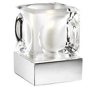 Britalia Polished Chrome & Ice Cube Glass Shade Modern Touch Table Lamp | 10cm Height | 1 x G9 Lamp Bulb Required | 4 Stage Touch Dimming | UK Approved