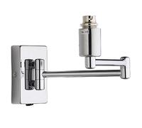 Britalia Polished Chrome Traditional Retro Switched Double Swing Arm Wall Reading Light Bracket | Discreet On Off Rocker Switch Operated | 1 x BC Lamp Bulb Required | Bedside - Living Room
