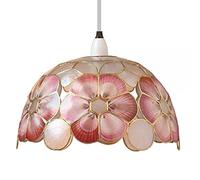 Britalia Red Capiz Shell Wild Flower Vintage Easy Fit Dome Pendant Shade | 33cm Diameter (13") | None Electric Ceiling Lampshade | Fits All Lampholder Types E14 E27 B15 B22