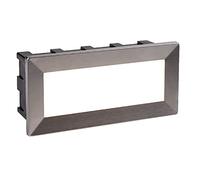 Britalia Stainless Steel Outdoor LED Modern Rectangular Recessed Mounted Brick Wall Light 205mm x 95mm | 200 Lumen 4000k Cool White | Recess Depth 55mm | IP65 Rated | 240V | Opal Diffuser