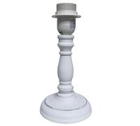 Britalia Table Lamp Base, White Washed Wood, White, E27 ES, 11x23cm, 0.55kg, with Inline Rocker Switch