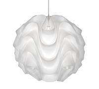 Britalia White Polycarbonate Vintage Retro Easy Fit Wavy Abstract Globe Pendant Shade | 30cm Diameter (12") | None Electric Ceiling Lampshade | Fits All Lampholder Types E14 E27 B15 B22