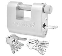 Britanium® BRL85 Heavy Duty Padlock with 10 Keys - [Weather Resistant] - [Anti Drill Cylinder] - Security Lock for Gate, Shipping Container, Garage