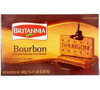 Britannia Bourbon 400g Family Pack (Pack of 1) - Topped with Sugar Crystals- Crunchy Chocolate Biscuits - Cracker Cookies Snacks for Kids