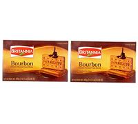 Britannia Bourbon 400g Family Pack (Pack of 2) - Topped with Sugar Crystals- Crunchy Chocolate Biscuits - Cracker Cookies Snacks for Kids