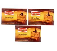 Britannia Bourbon 400g Family Pack (Pack of 3) - Topped with Sugar Crystals- Crunchy Chocolate Biscuits - Cracker Cookies Snacks for Kids