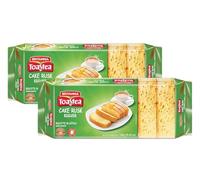 Britannia Eggless Cake Rusk 560g | Crispy & Crunchy Twice-Baked Toasted Cake | Perfect Tea-Time Snack | 100% Vegetarian | Indian Style Rusk (Pack of 2)
