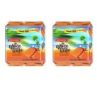 Britannia Nice Time Coconut Biscuit Family Pack 480g (Pack of 2) - Topped with Sugar Crystals - Offers A Wholesome Teatime Experience - Cracker Cookies Snacks for Kids