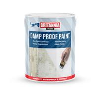 Britannia Paints Damp Proof Paint White 2.5 Litres - Blocks Damp - Incorporates A Water Reactive Agent