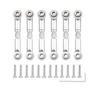 BritBolt 1/18 RC Car Metal Front Rear Tie Rod Linkage Servo Link Rod Set A959 A959-B A949 A969 A979 K929 Compatible With Various 1 18 Scale RC Models Parts Accessories(Silver)