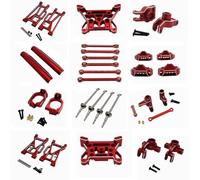 BritBolt 10208 V1 V2 Metal Steering Cup Hub Link Rod Set Compatible with RC Car Upgrade Compatible With Various 1 10 Scale Models Swing Arm Drive Shaft Shock Tower Parts Accessories(Red)