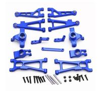 BritBolt 16 1/16 RC Car Metal Upgrade Parts Suspension Arm Steering Assembly Steering Cup Set Compatible With Various 1/16 Scale RC Models(Blue)