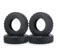 BritBolt 4PCS 1/14 Scale RC Car Trailer Tires Front Rear Wheel Set With Rubber Tyres And Foam Inserts Compatible With Various Brands(Rubber Tires-25mm)