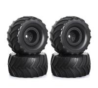 BritBolt 4pcs 52mm 1.0 Inch Wheel Rim Tires Set Compatible With Various 1 18 1 24 Scale RC Crawler Cars Compatible With FMS SCX24 AX24 Models Upgrade Parts(Black)