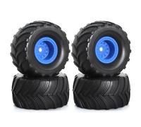 BritBolt 4pcs 52mm 1.0 Inch Wheel Rim Tires Set Compatible With Various 1 18 1 24 Scale RC Crawler Cars Compatible With FMS SCX24 AX24 Models Upgrade Parts(Blue)