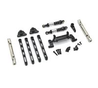 BritBolt MN82 LC79 MN78 Link Rod Pull Rod Mount Shock Absorber Drive Shaft Set Compatible with 1 12 Scale RC Car Metal Chassis Upgrade Parts Compatible With Various Models(Black)