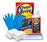 Brite Complete Oven Cleaner Kit with Sponge Eraser | Deep Clean Oven, Grill Racks, Hobs & Microwaves | Powerful Fume Free Cleaning Formula | Includes Gloves, Bag, Bottle & 4 Reusable Sponges